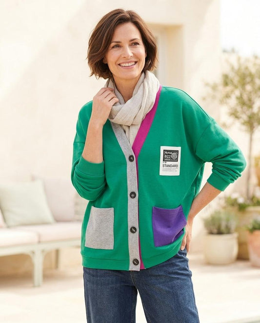Witt Mode - Mivan | Color-Block Boutonné Cardigan Femmes